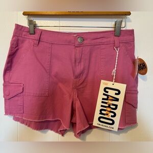 Pink cargo shorts